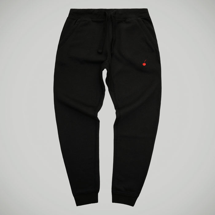 Cherry Hill Black Joggers with red logo — tapered fit premium men's athletic joggers