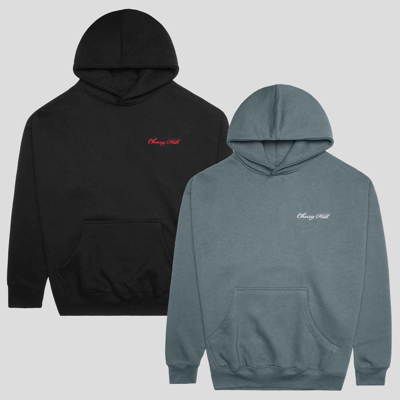 Cherry Hill Heavyweight Duo Bundle — Black and Stone Gray 12oz fleece hoodies, men's premium cold-weather bundle