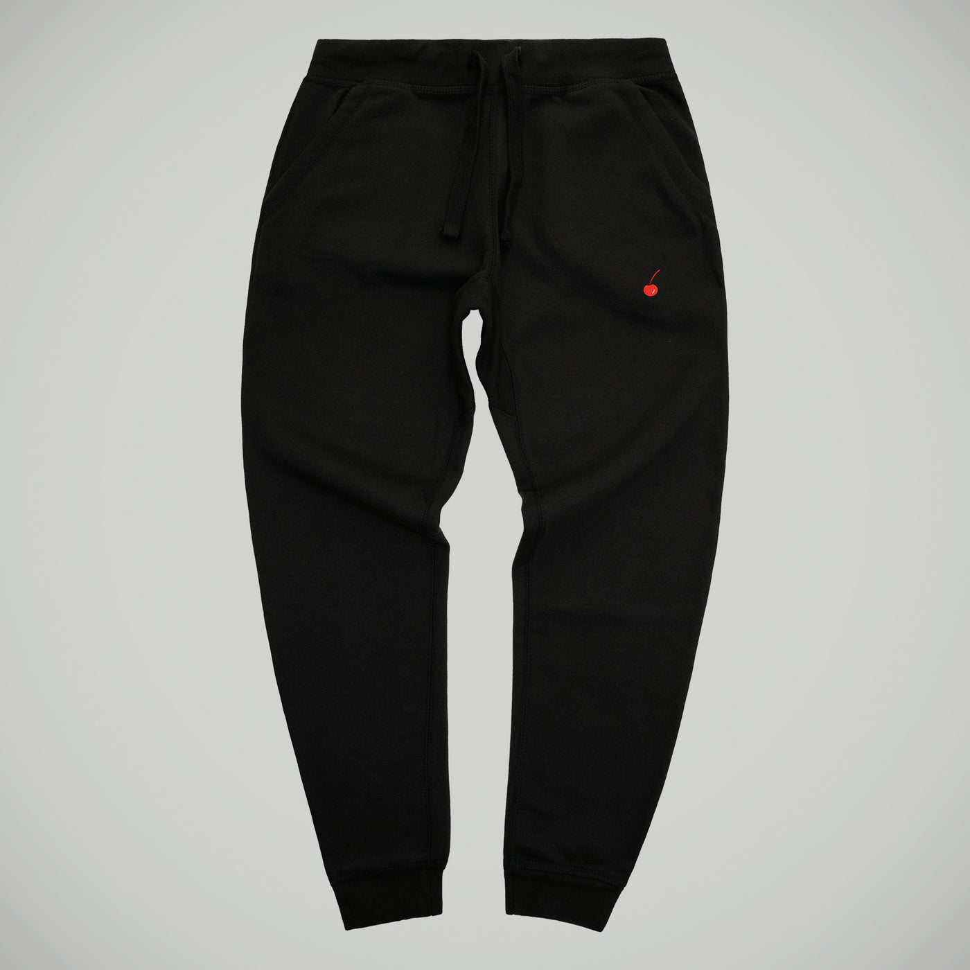 Cherry Hill Black Joggers with red logo — tapered fit premium men's athletic joggers
