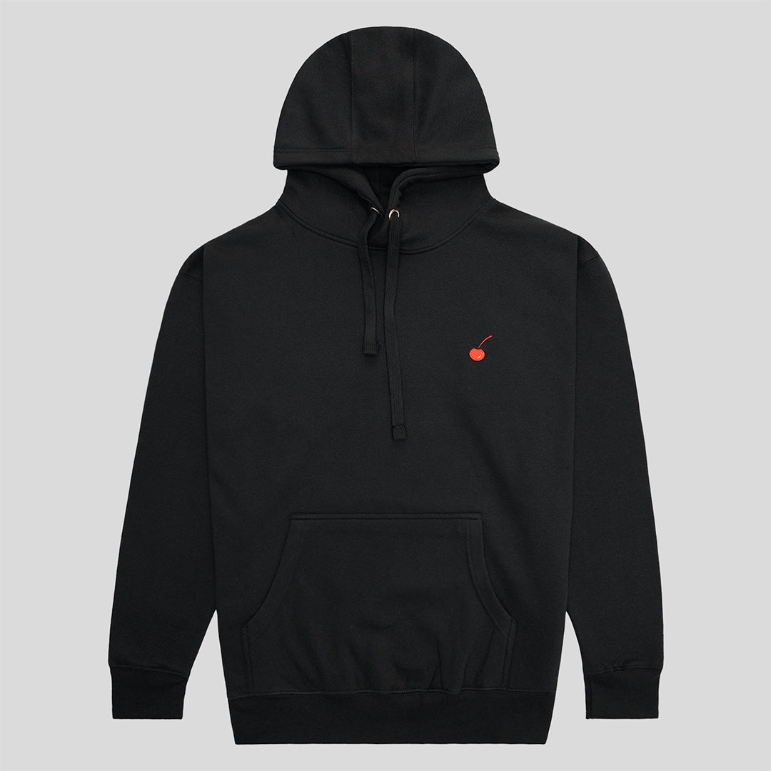 Cherry Hill Black Hoodie — premium fleece pullover with embroidered logo, men's activewear