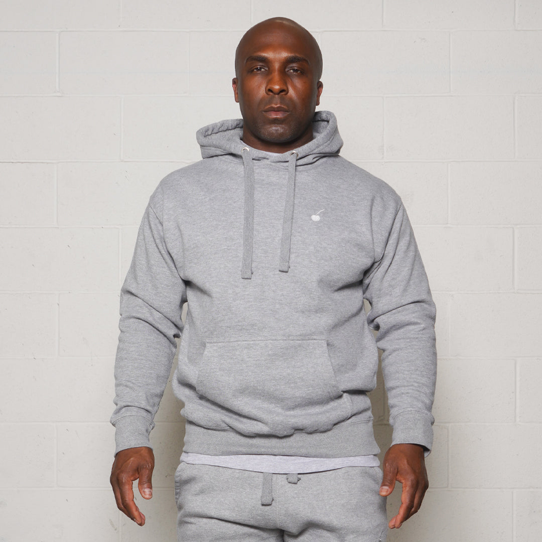 Cherry Hill Gray Hoodie — premium fleece pullover with embroidered logo, men's activewear