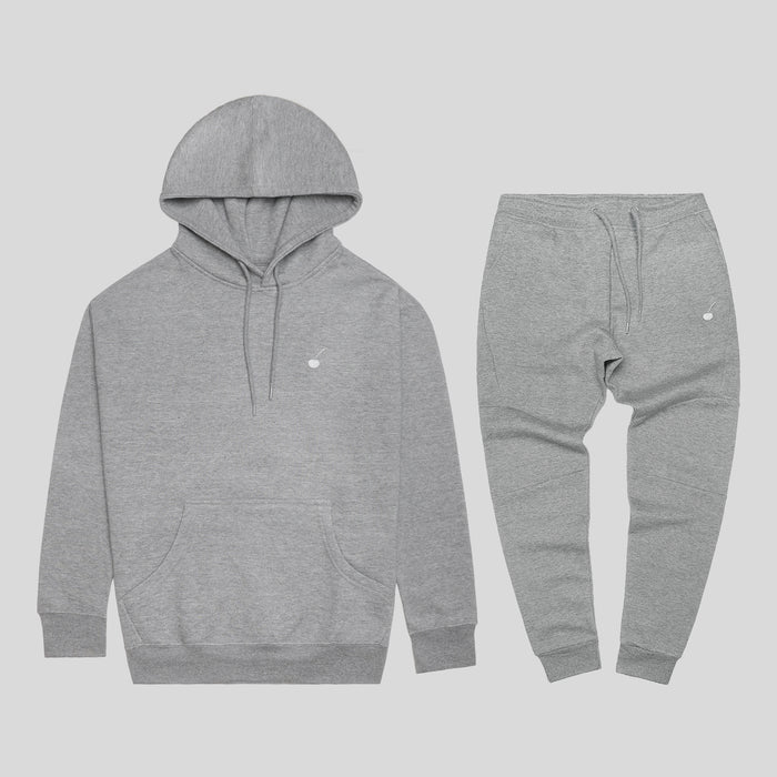 Cherry Hill Gray Tech Fleece Set — matching hoodie and jogger, men's premium athletic set