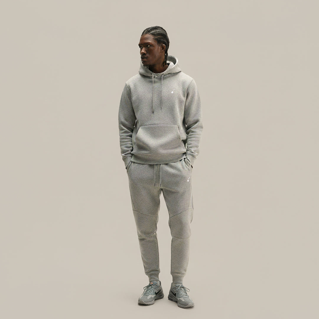 Cherry Hill Gray Tech Fleece Set — matching hoodie and jogger, men's premium athletic set