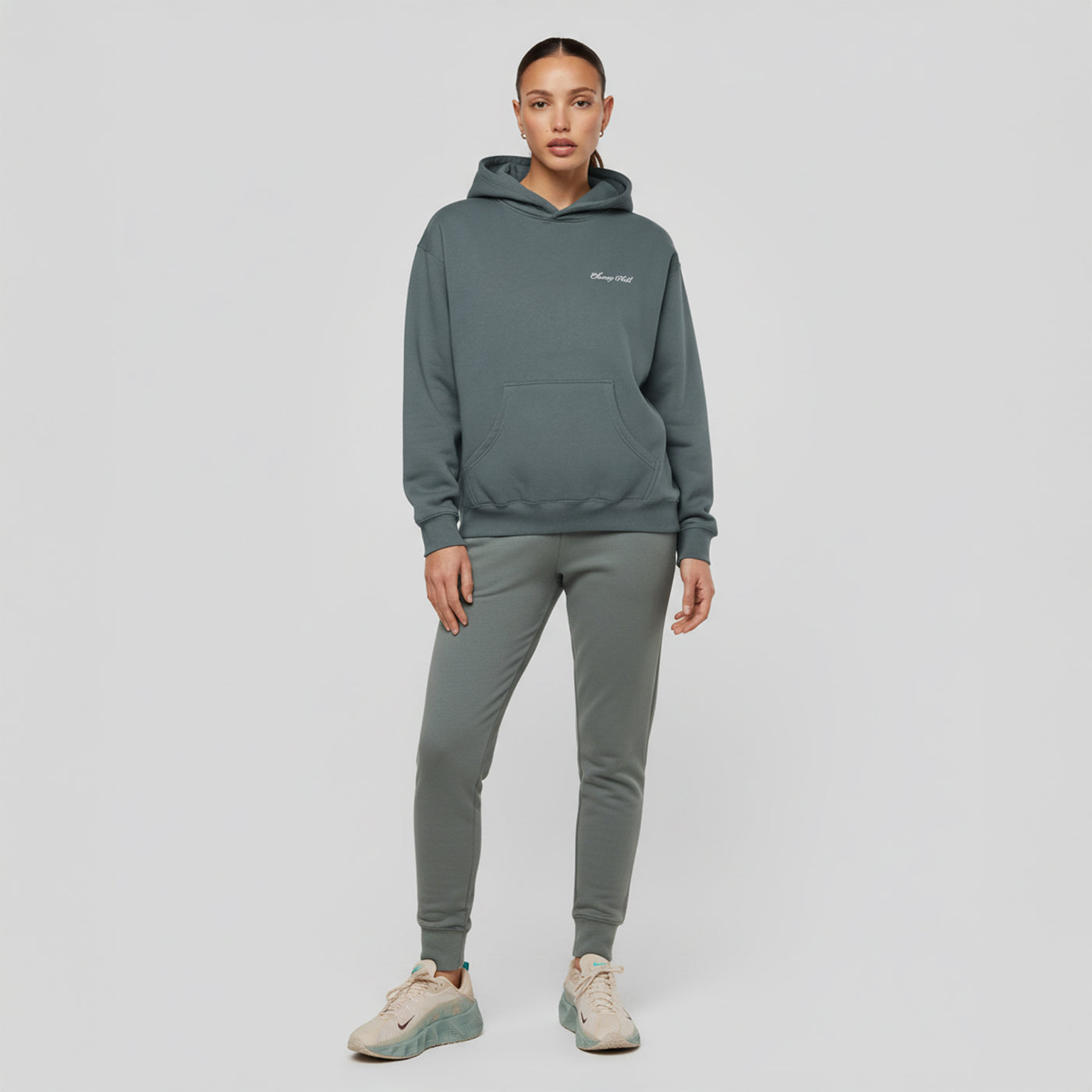Cherry Hill Space Gray Heavyweight Hoodie — 12oz 400 GSM fleece, men's premium winter hoodie