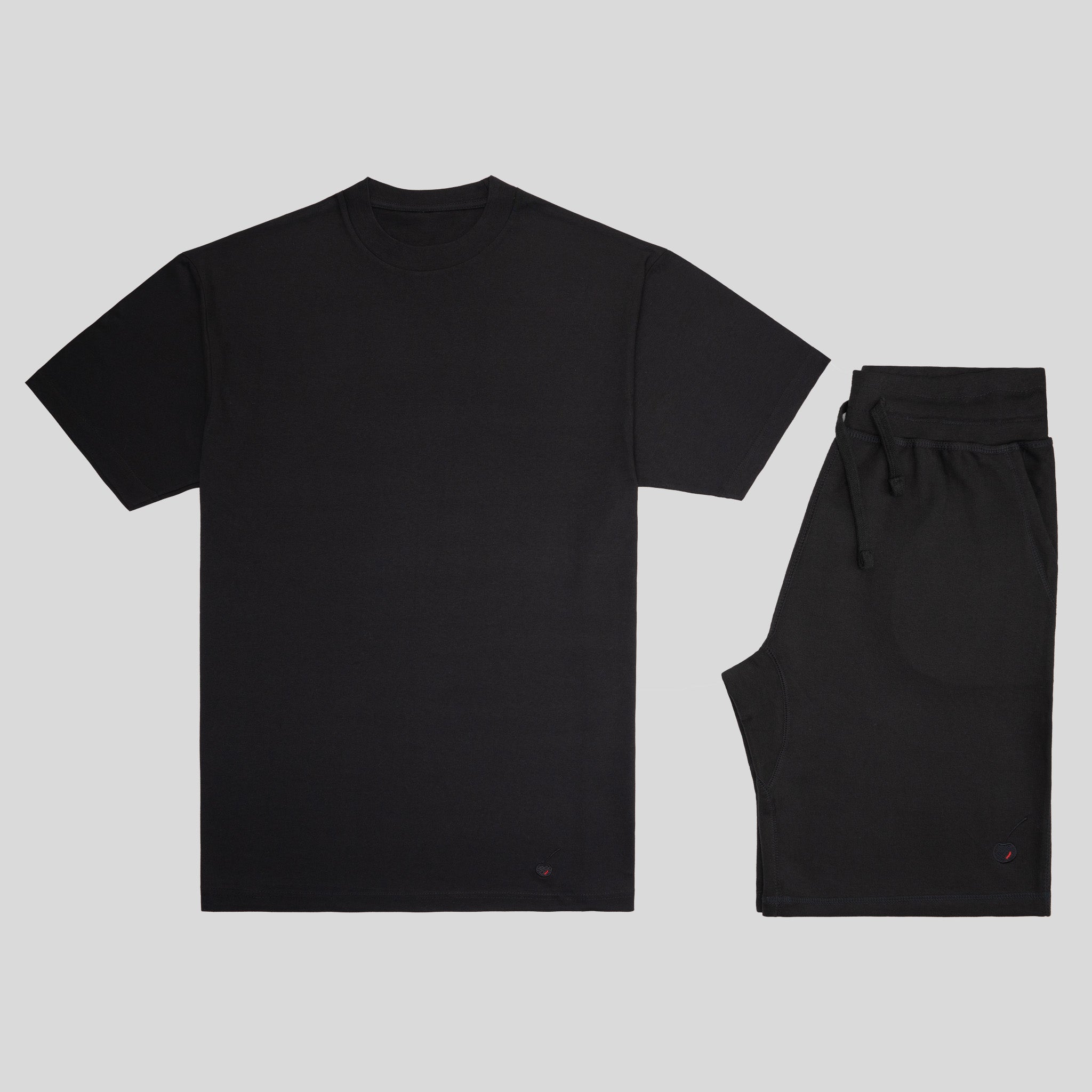 Black Short Set – Tonal Logo. Built for Movement & Comfort